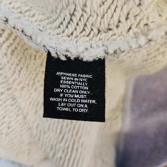 Blue & Cream Japanese fabric pop collar top size M mens - Picture 7 of 10